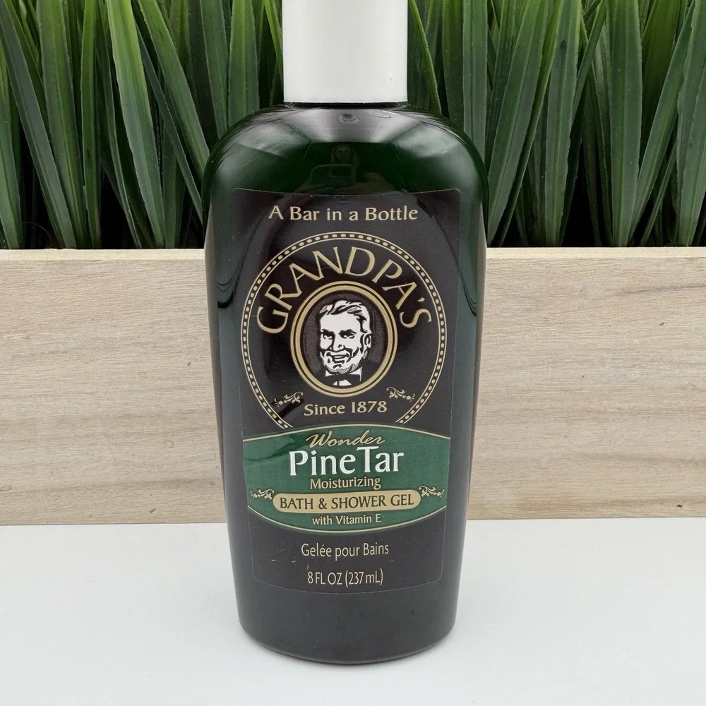 NOS Grandpas Wonder Pine Tar ORIGINAL Bath Shower Gel 8OZ OLD‎ FORMULA Vitamin E